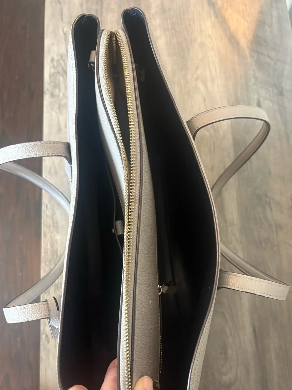 Kate Spade New York Margaux Large Work Tote Gray Pebbled Leather